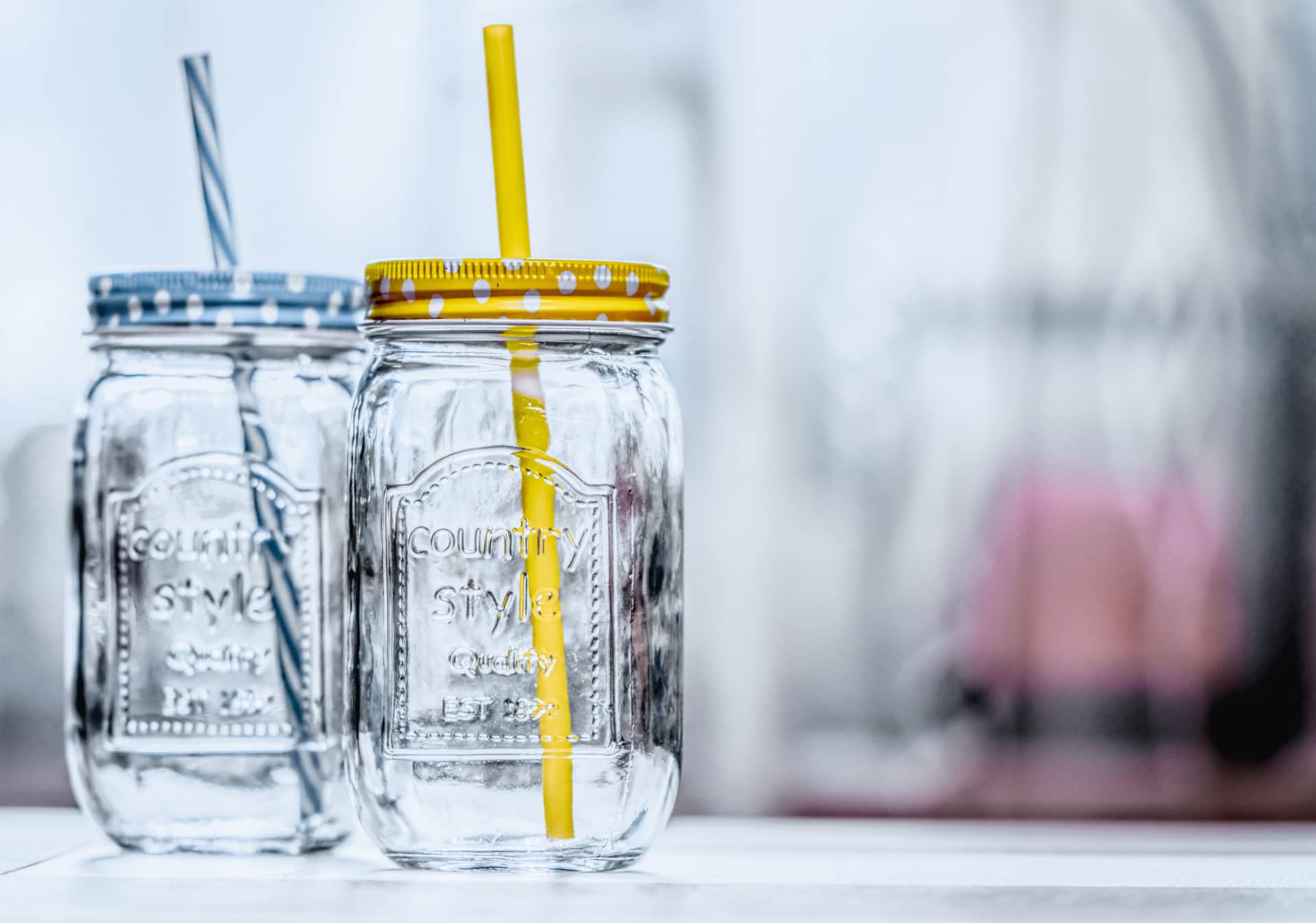 Glass jars with metal lids and rings